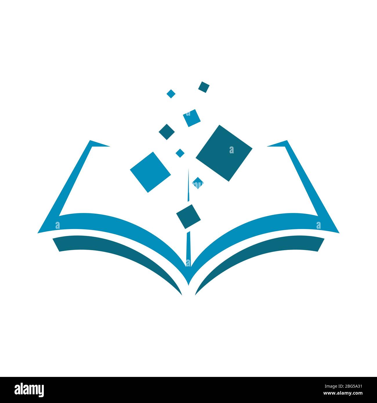 Vector icon of the book. Knowledge source. Flat design isolated on white background Stock Vector