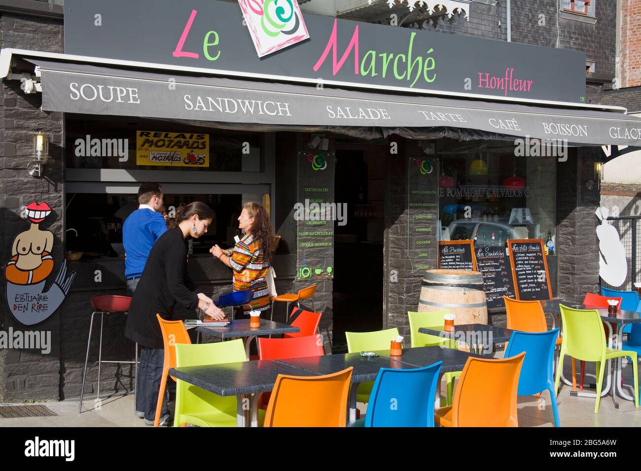 Le Marche Restaurant in Honfleur,Normandy,France,Europe Stock Photo
