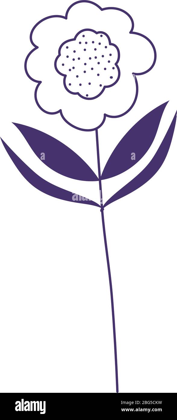 flower leaf stem botanical nature decoration isolated icon vector ...