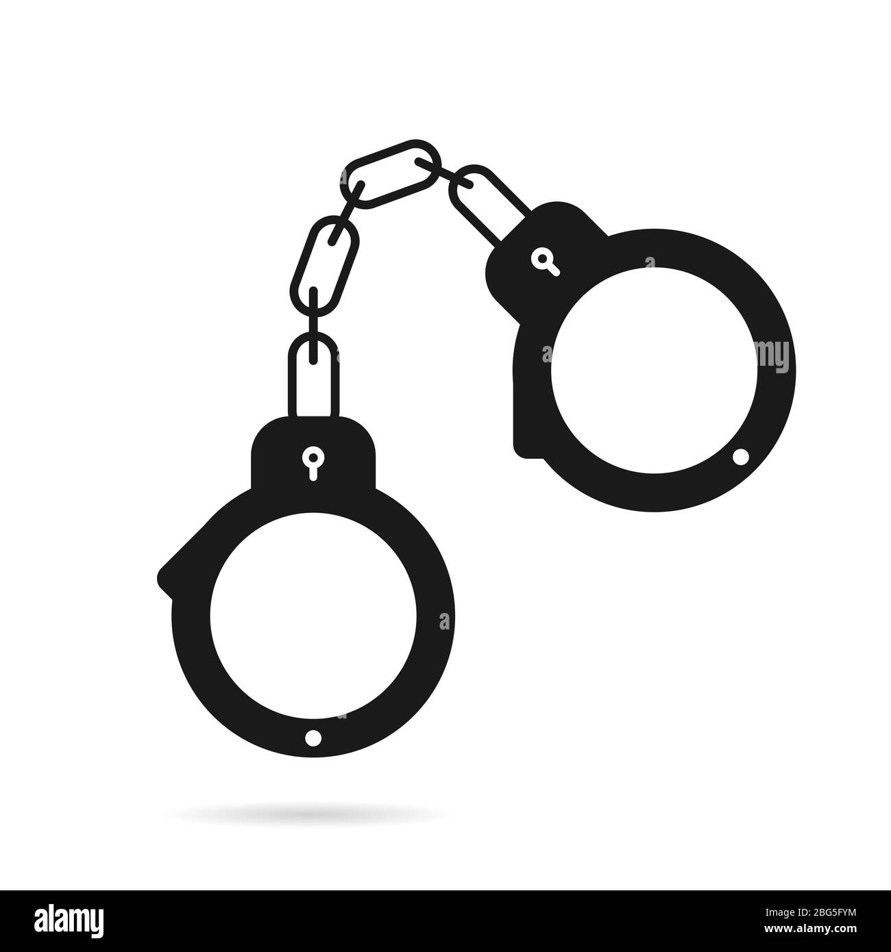 Handcuffs for policemen black icon Stock Vector