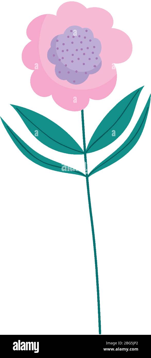flower leaf stem botanical nature decoration isolated icon vector ...