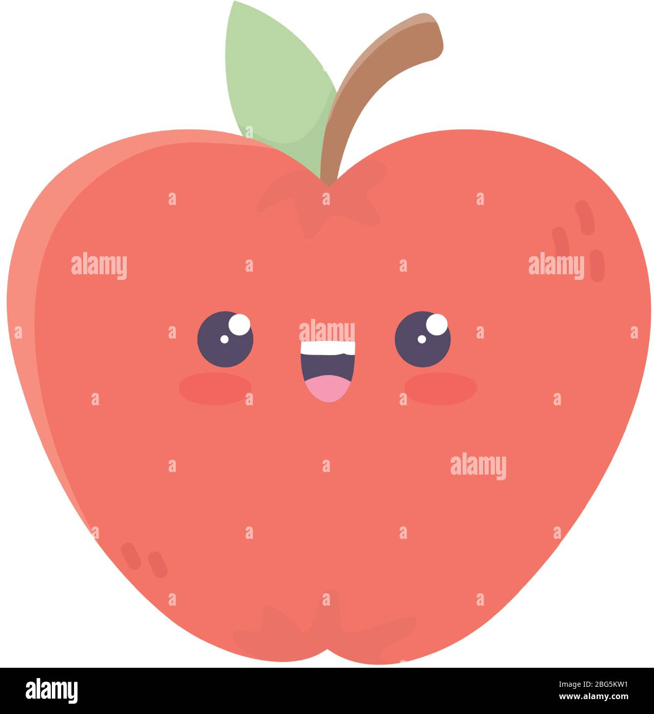 kawaii happy apple cute cartoon isolated icon on white background vector  illustration Stock Vector Image & Art - Alamy