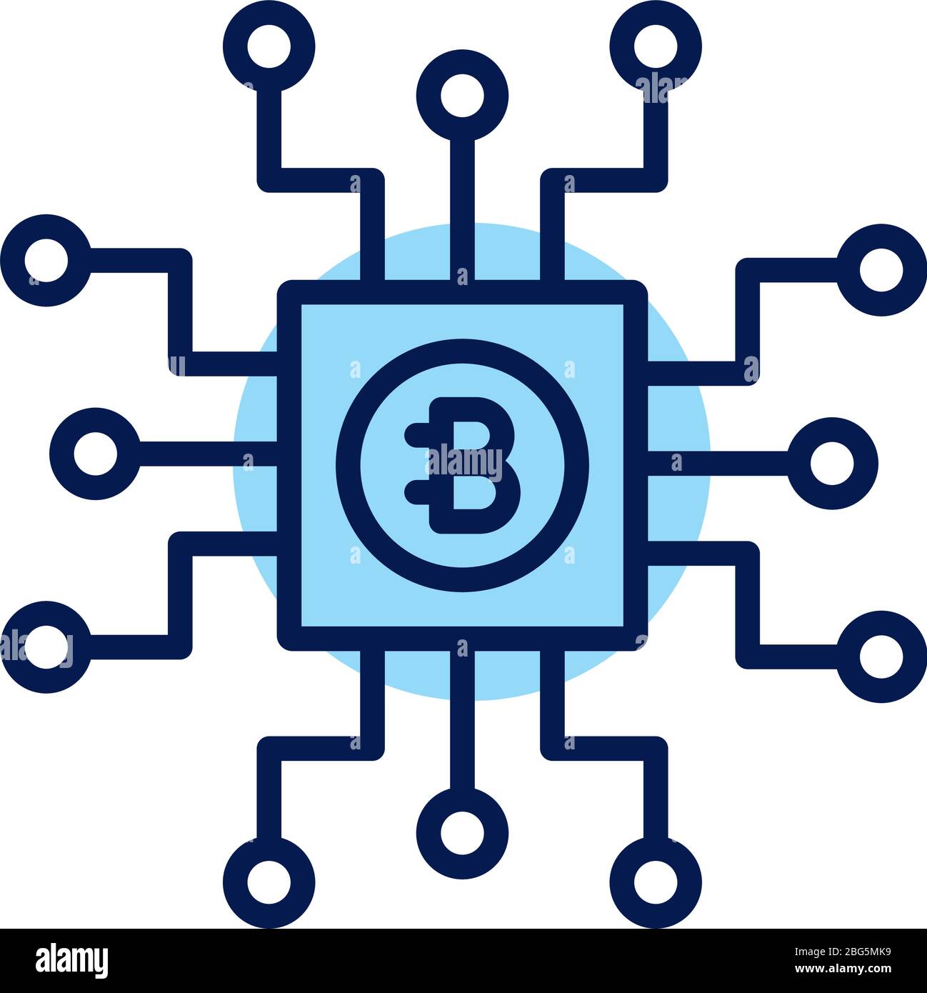 bitecoin with circuit crypto currency line style Stock Vector Image ...