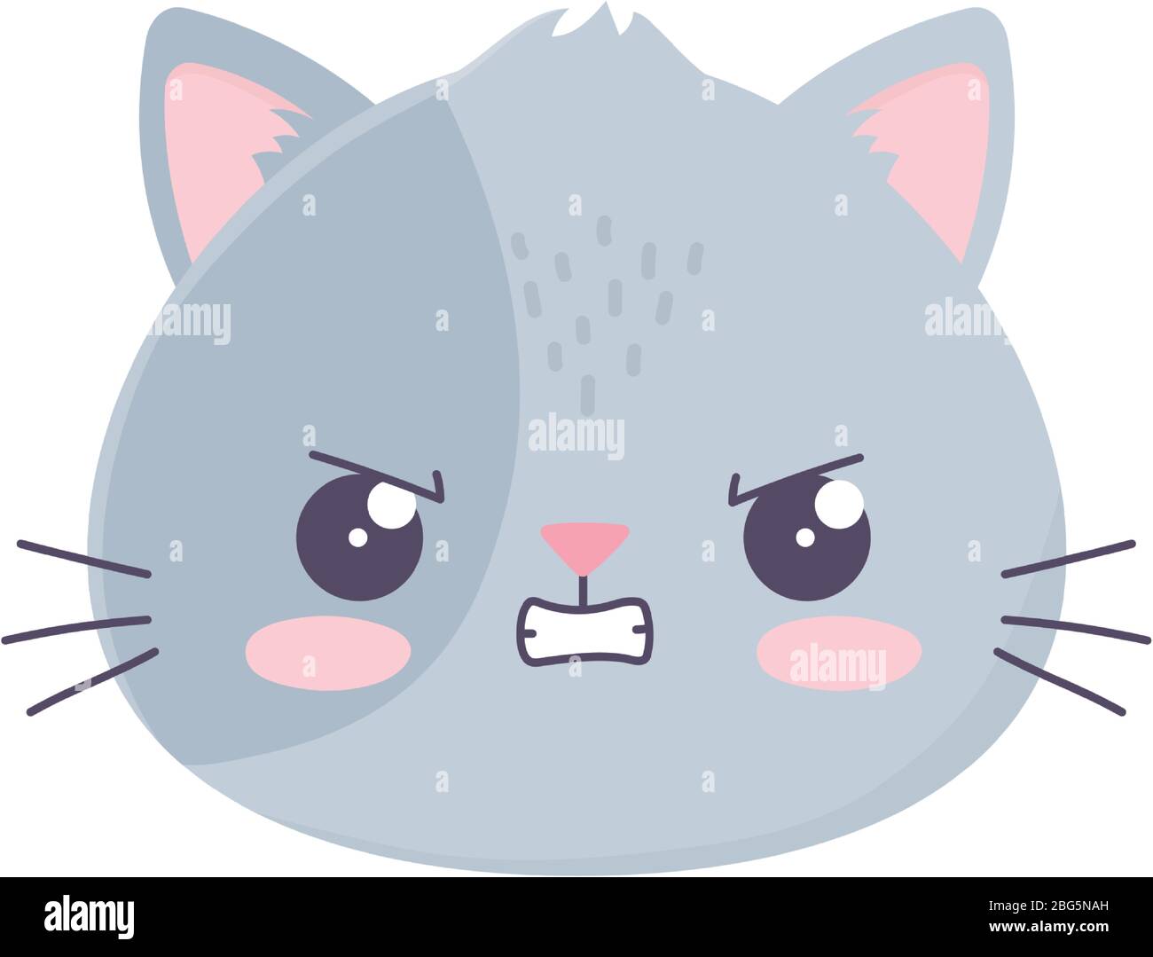 Cute cartoon cat face icon on white background Vector Image