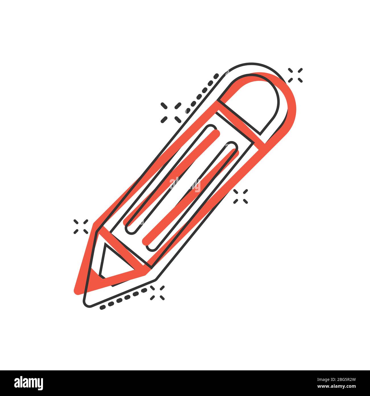 Pencil icon in comic style. Pen cartoon vector illustration on white ...