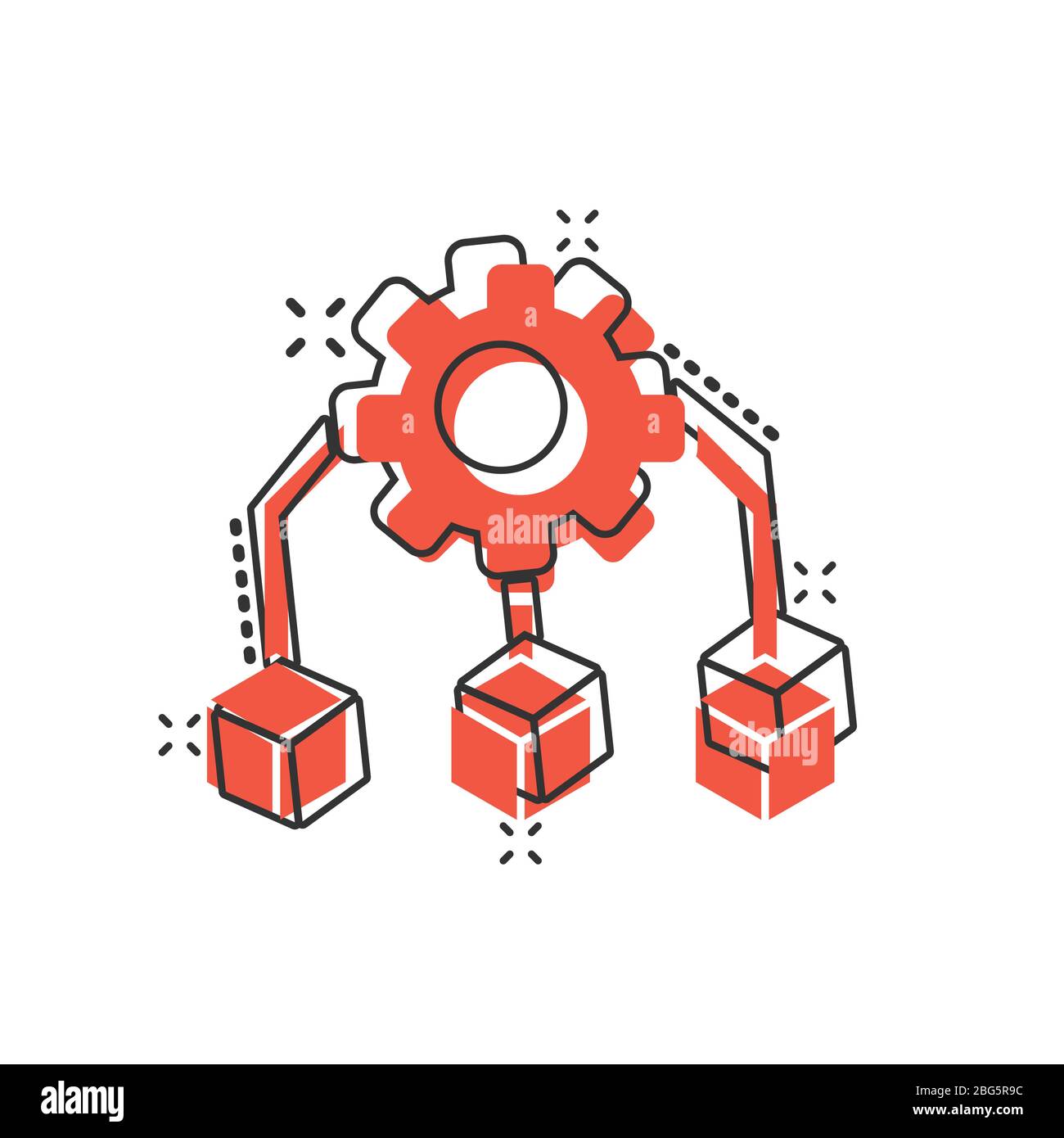 Api technology icon in comic style. Algorithm cartoon vector ...