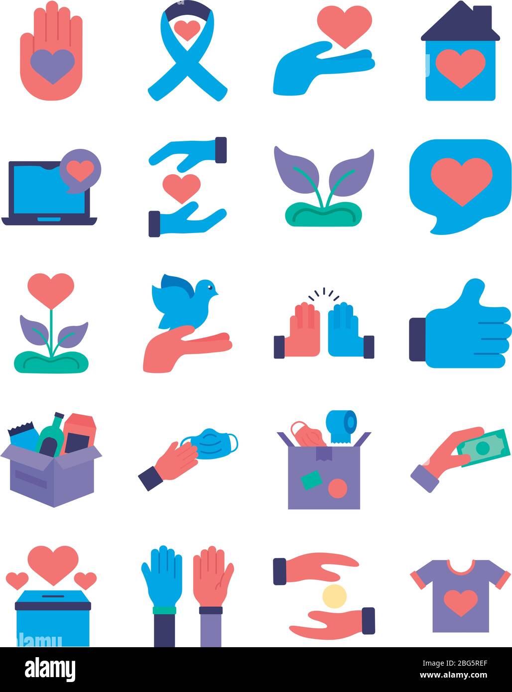 bundle of charity and solidarity icons Stock Vector Image & Art - Alamy