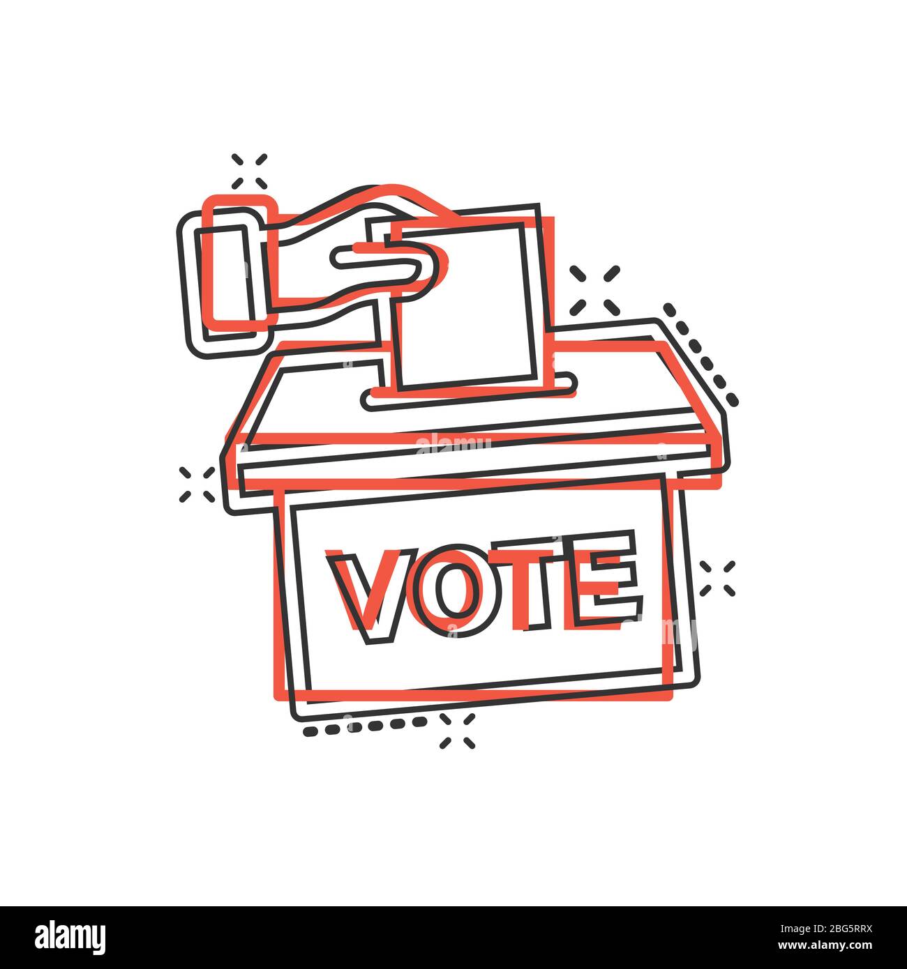 Vote Icon In Comic Style Ballot Box Cartoon Vector Illustration On White Isolated Background Election Splash Effect Business Concept Stock Vector Image Art Alamy
