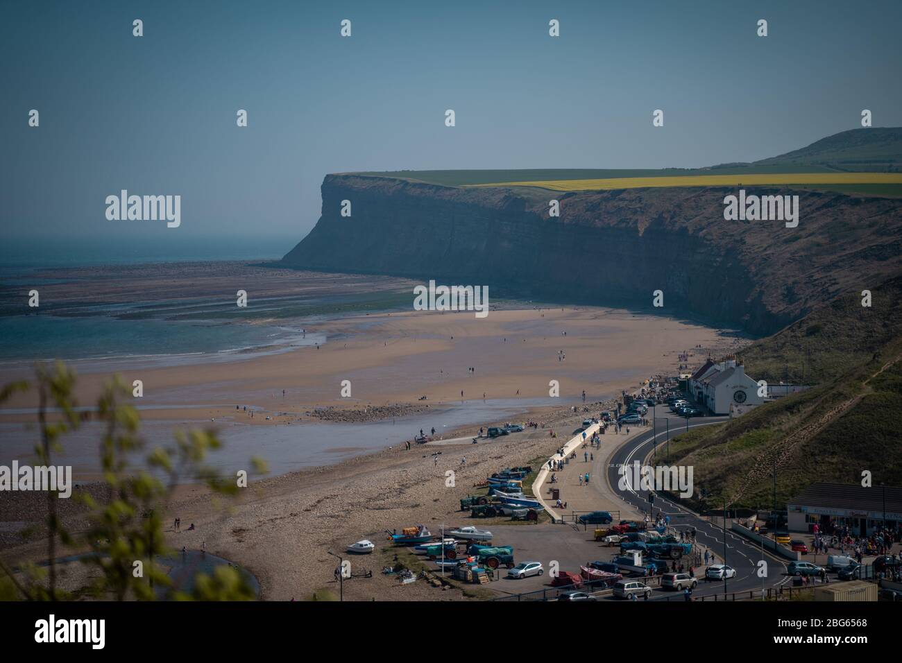 A view overlooking the beautiful beach of Saltburn-by-the-sea in Cleveland England Stock Photo