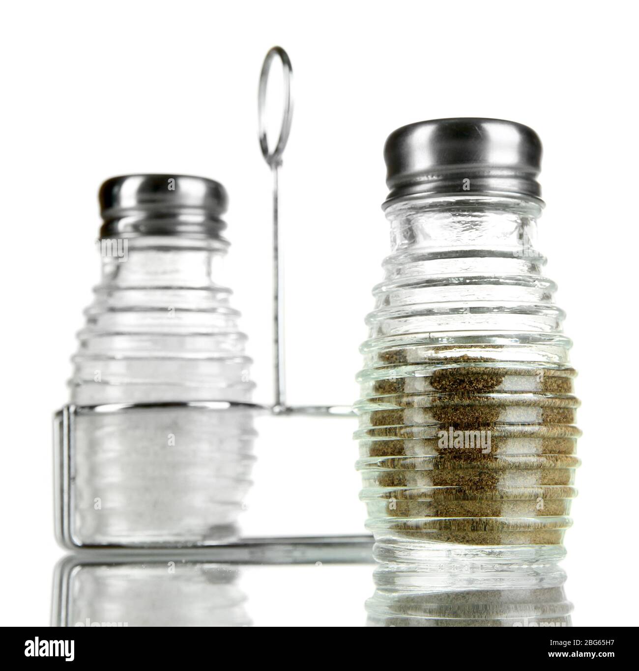 Salt and pepper mills, isolated on white Stock Photo Alamy