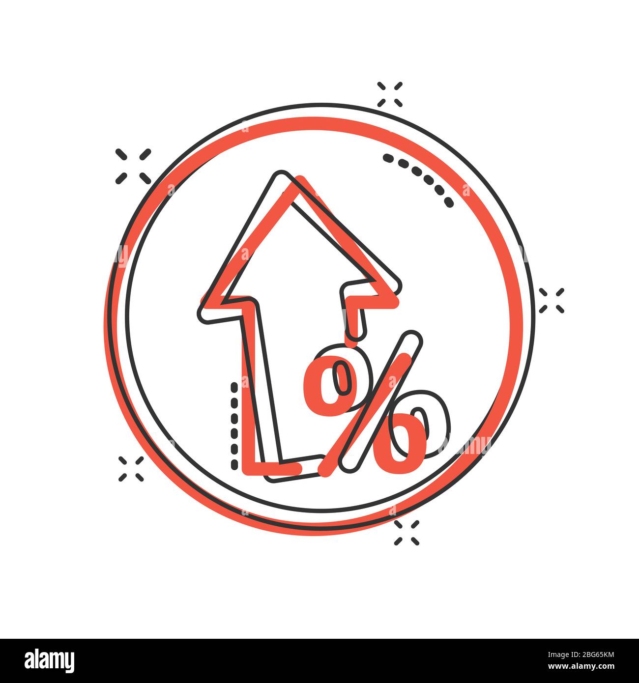 Growth arrow icon in comic style. Revenue cartoon vector illustration ...
