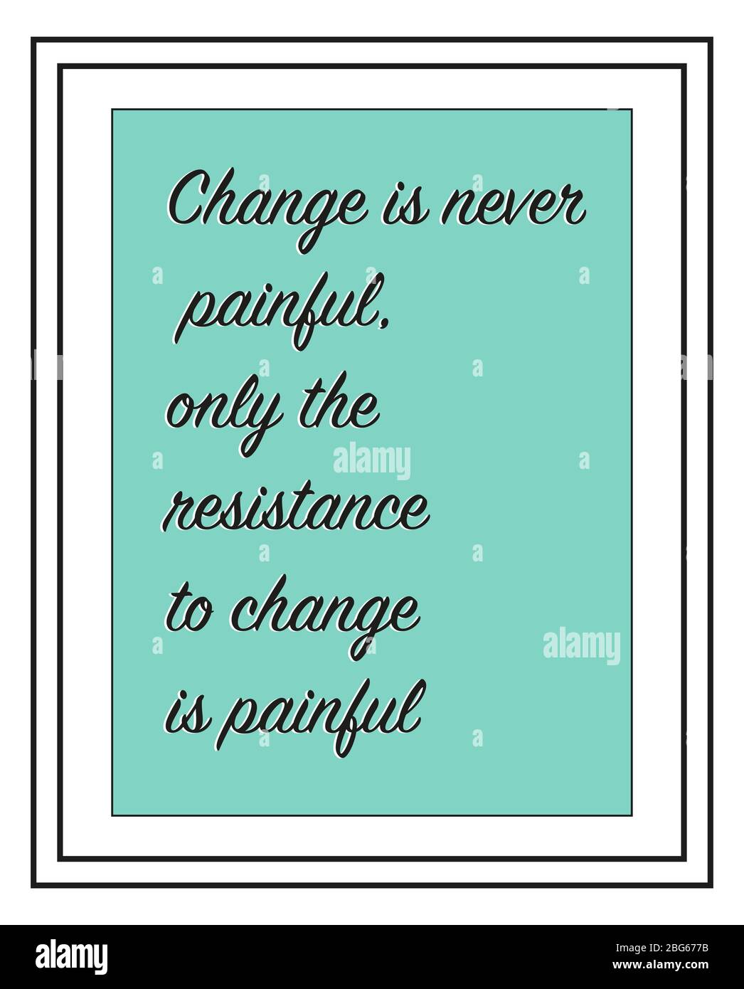 Concept of Change is never painful, only the resistance to change is painful Stock Vector