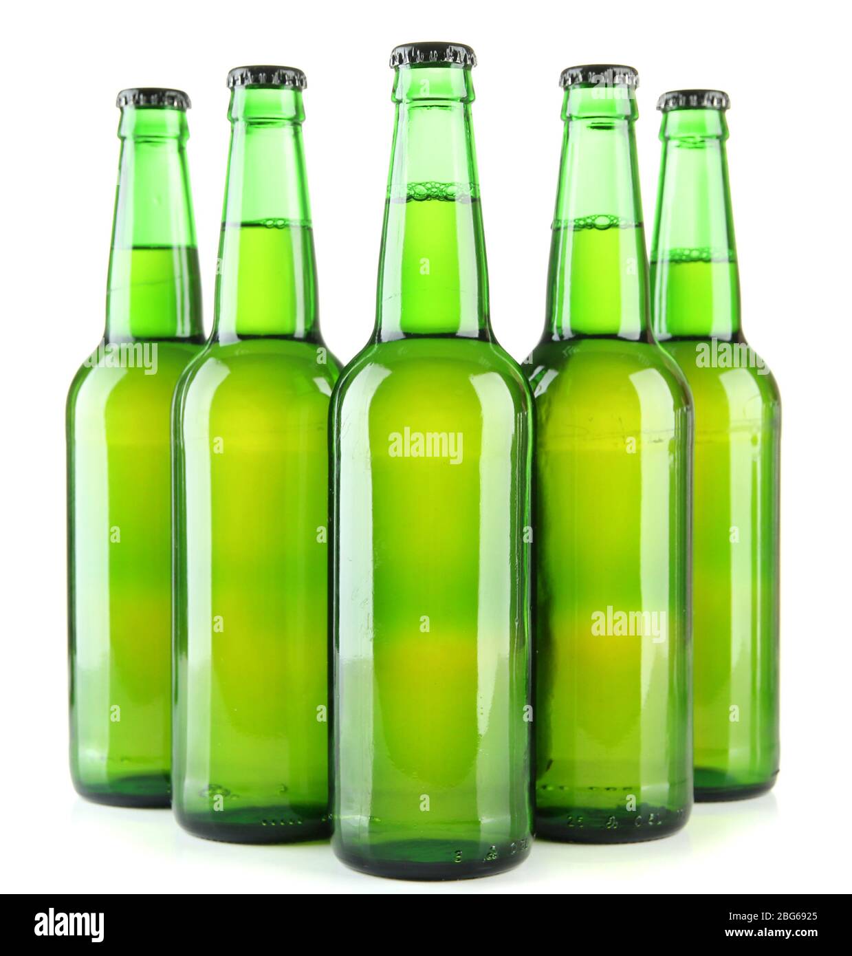 Bottles of beer isolated on white Stock Photo Alamy