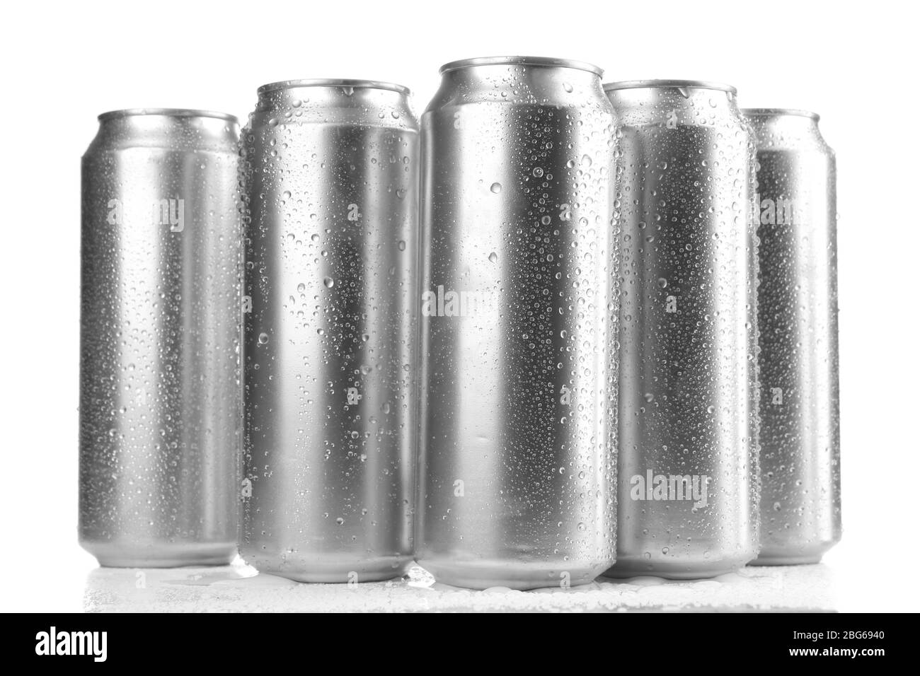 Metal cans of beer, isolated on white Stock Photo Alamy