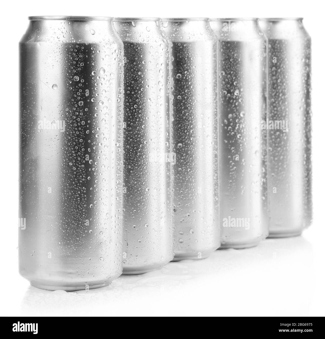 Metal cans of beer, isolated on white Stock Photo Alamy