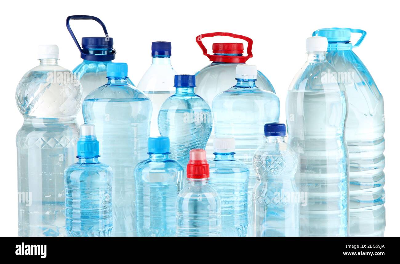 Bottles of water, isolated on white Stock Photo Alamy