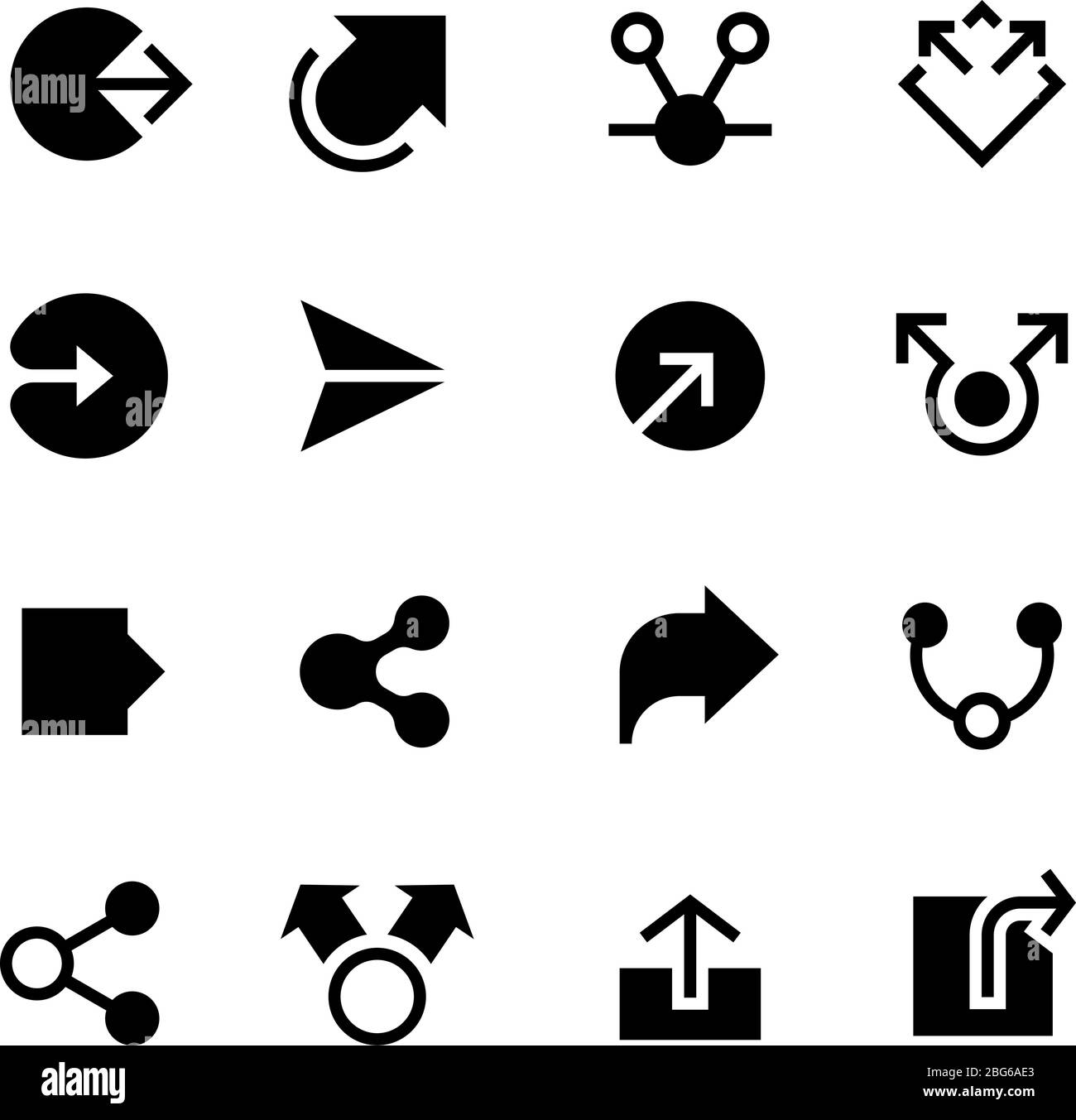 Share icons. Internet network publishing link vector pictograms ...