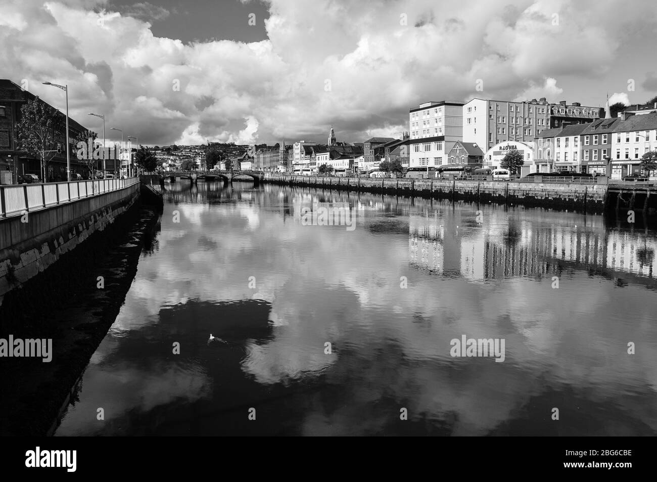 Reflections in the River Lee, Cork, Ireland Stock Photo