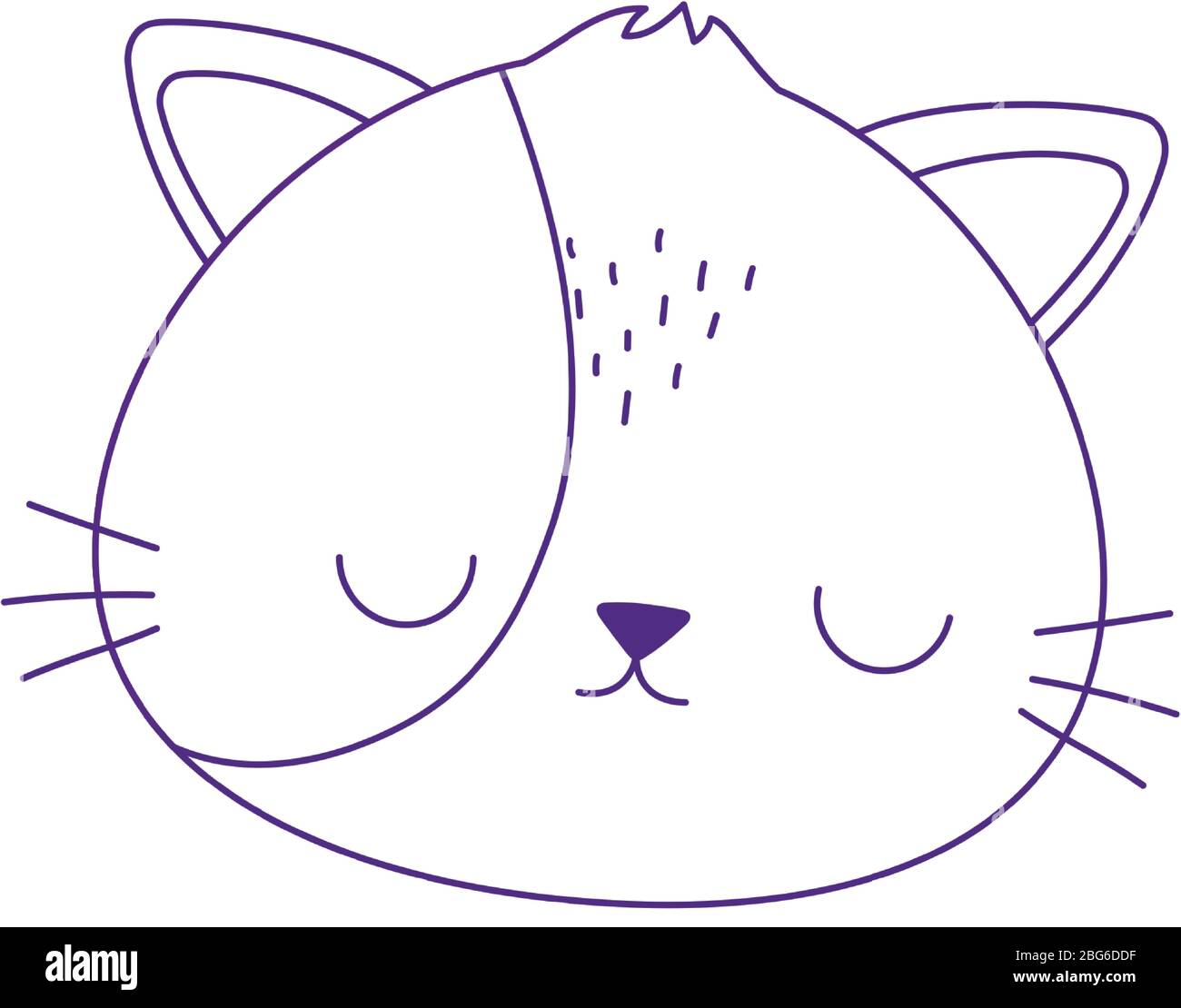 kawaii cute cat face cartoon isolated icon on white background vector  illustration Stock Vector Image & Art - Alamy