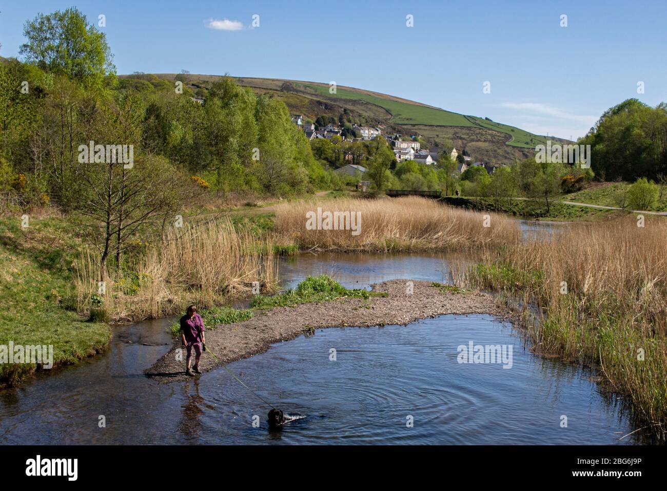 A view of the River Garw at Pontycymer, Bridgend. Lewis Mitchell Stock