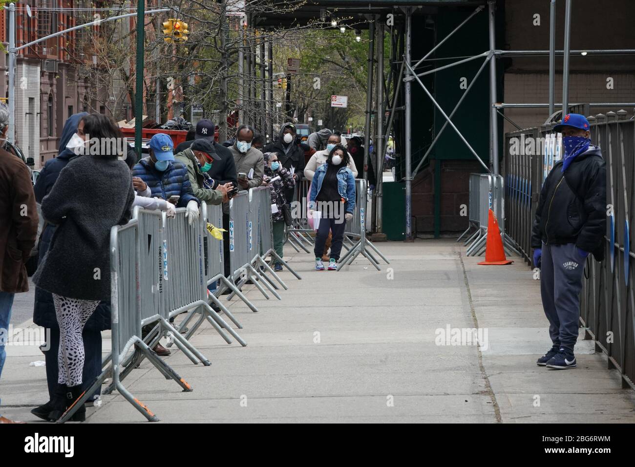 New York, NY, USA. 20th Apr, 2020. People wait on line for a COVID19
