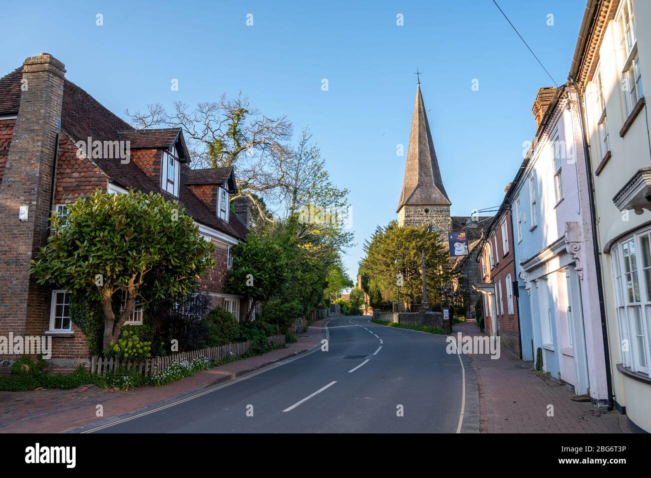 All Saints' Church and historic houses in High Street, Lindfield