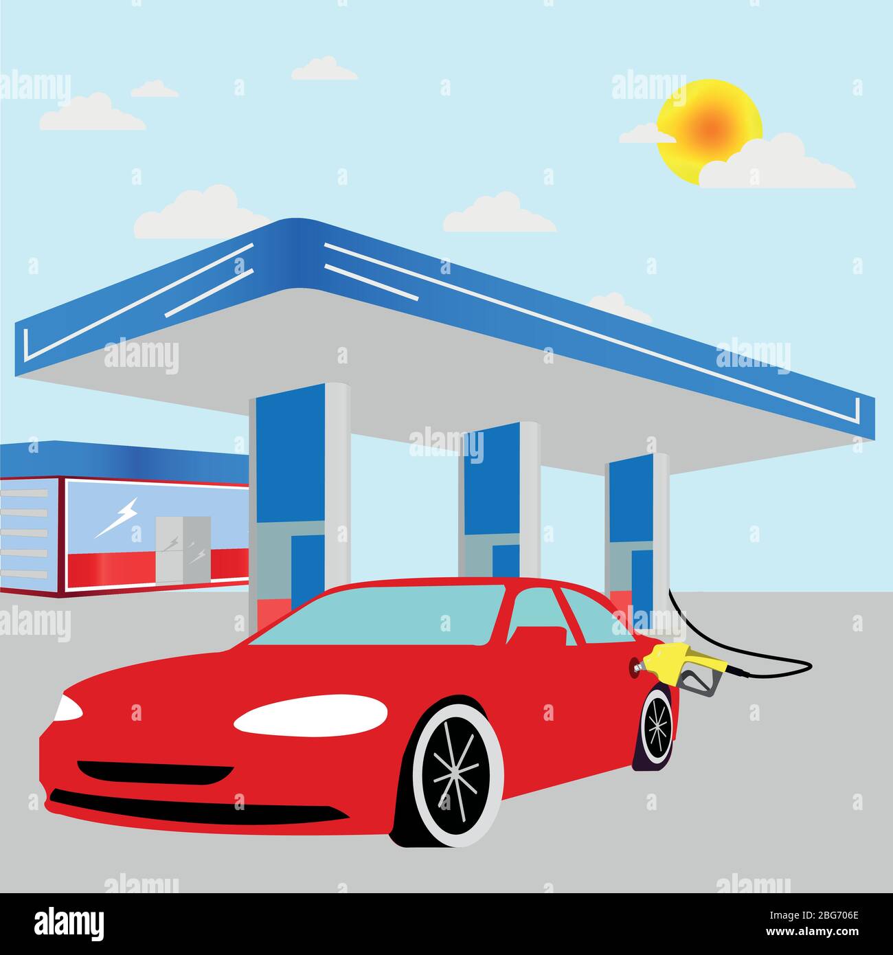 filling petrol station vector work Stock Vector