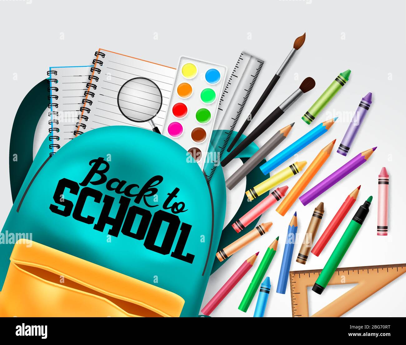 Back to school vector banner design. Welcome back to school typography ...
