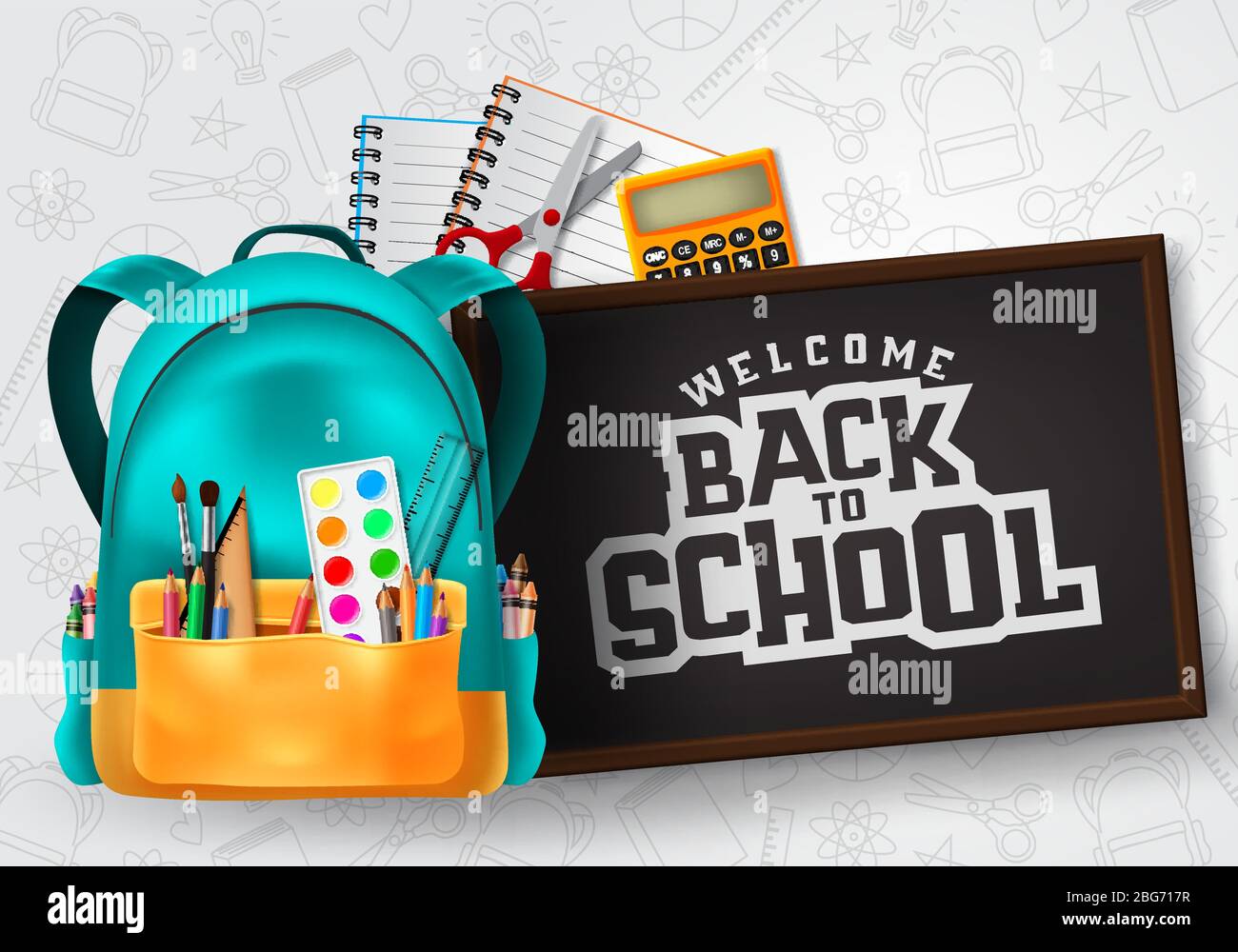 Back to school vector banner design. Welcome back to school typography ...