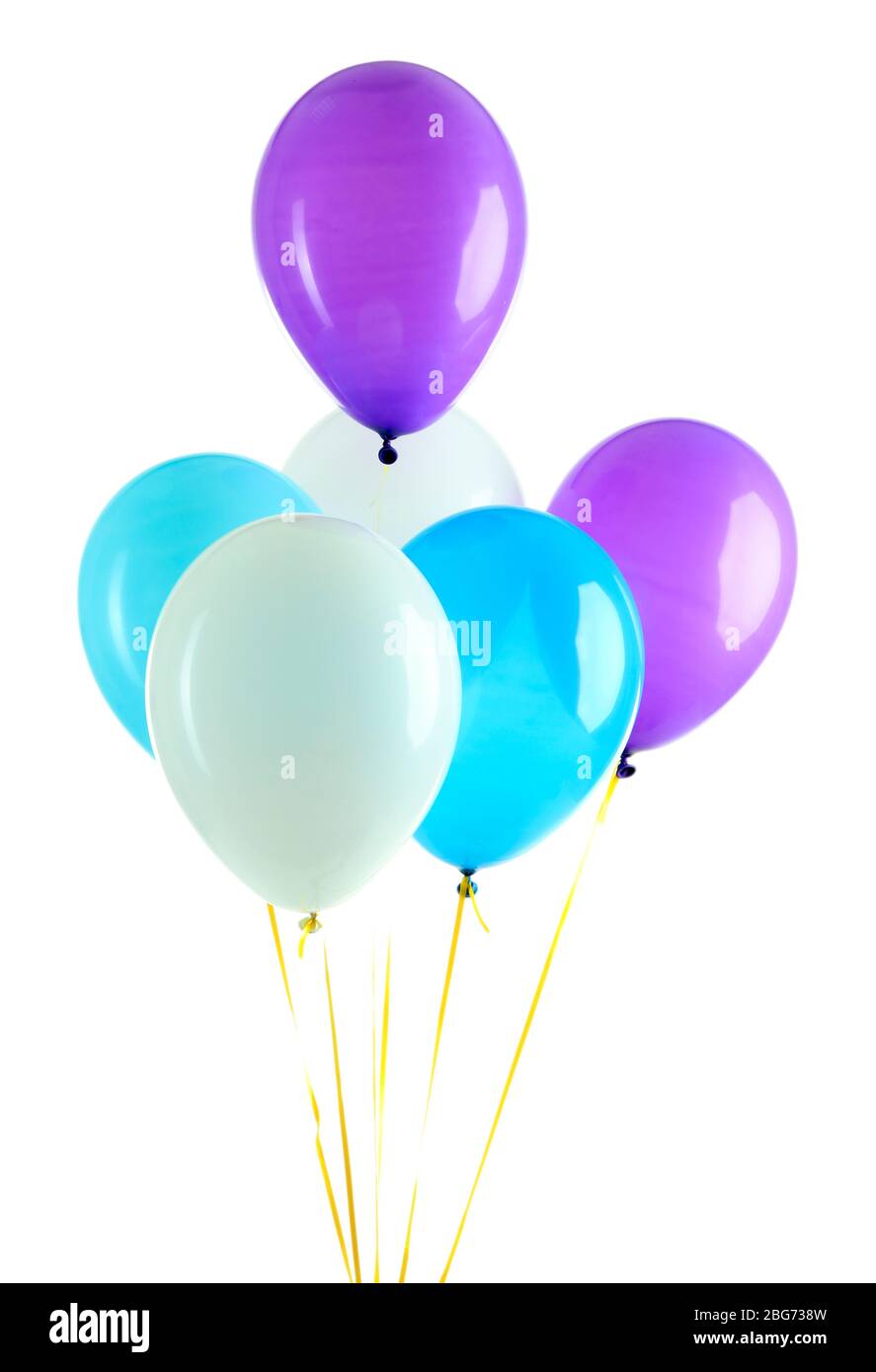 Colorful balloons isolated on white Stock Photo - Alamy