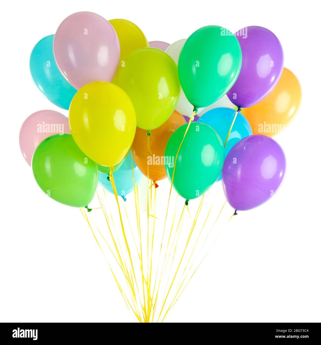 Colorful balloons isolated on white Stock Photo - Alamy