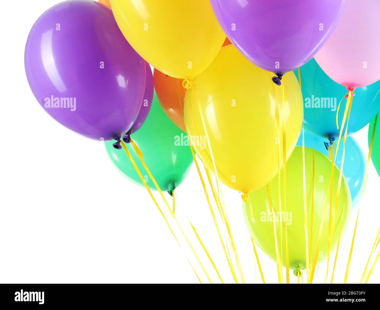 Colorful balloons isolated on white Stock Photo - Alamy