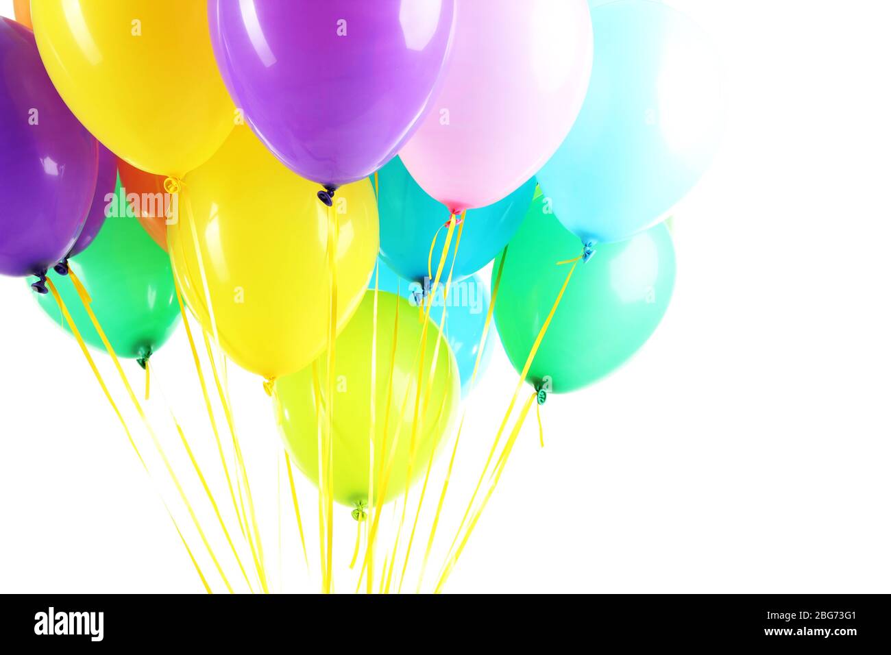 Colorful balloons isolated on white Stock Photo - Alamy