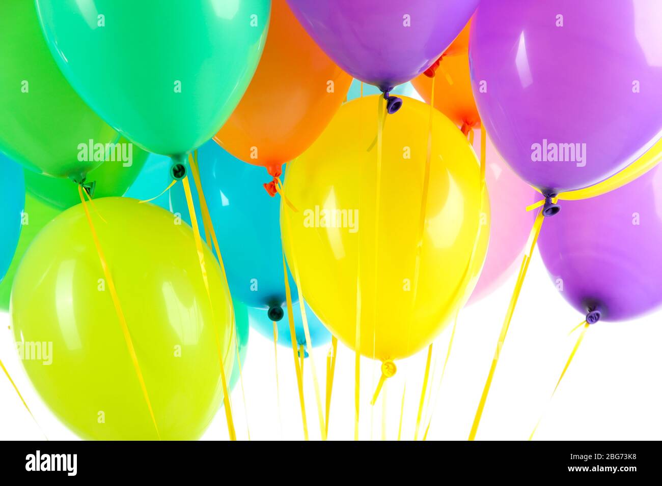 Colorful balloons isolated on white Stock Photo - Alamy