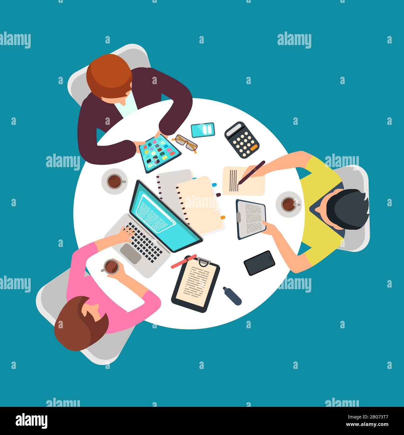 Business meeting round table Stock Vector Images Alamy