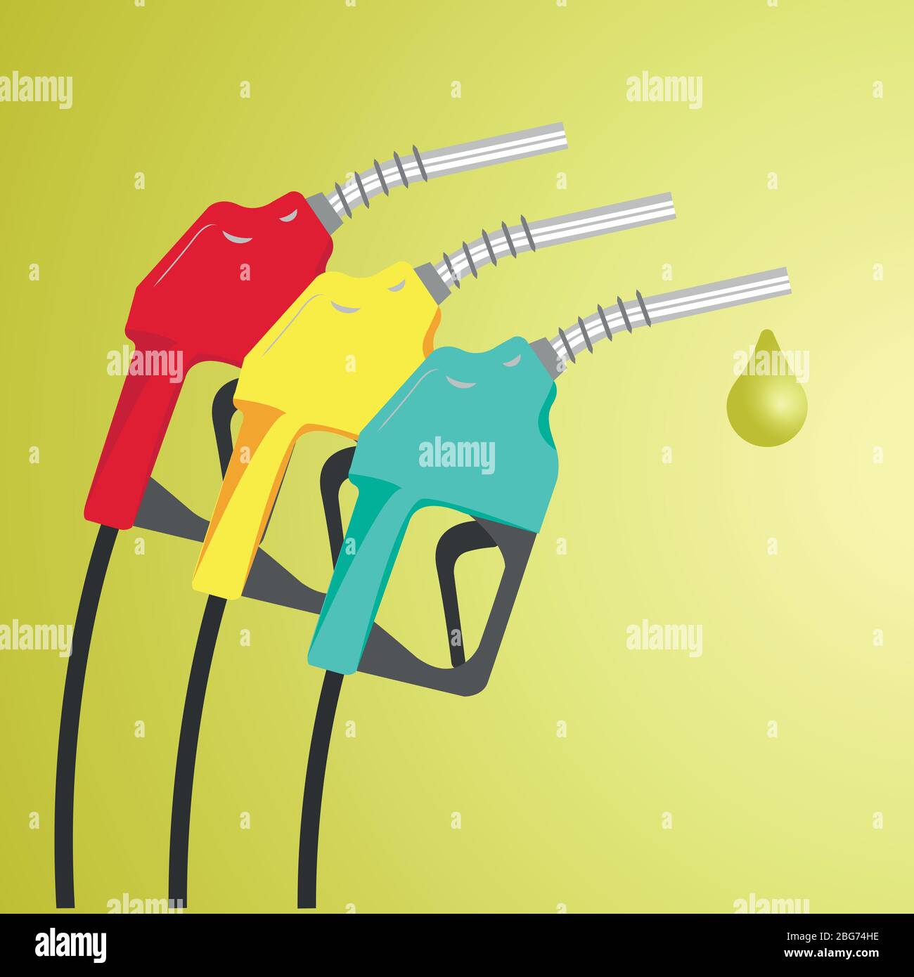 Gasoline Fuel Nozzle giving a drop Stock Vector
