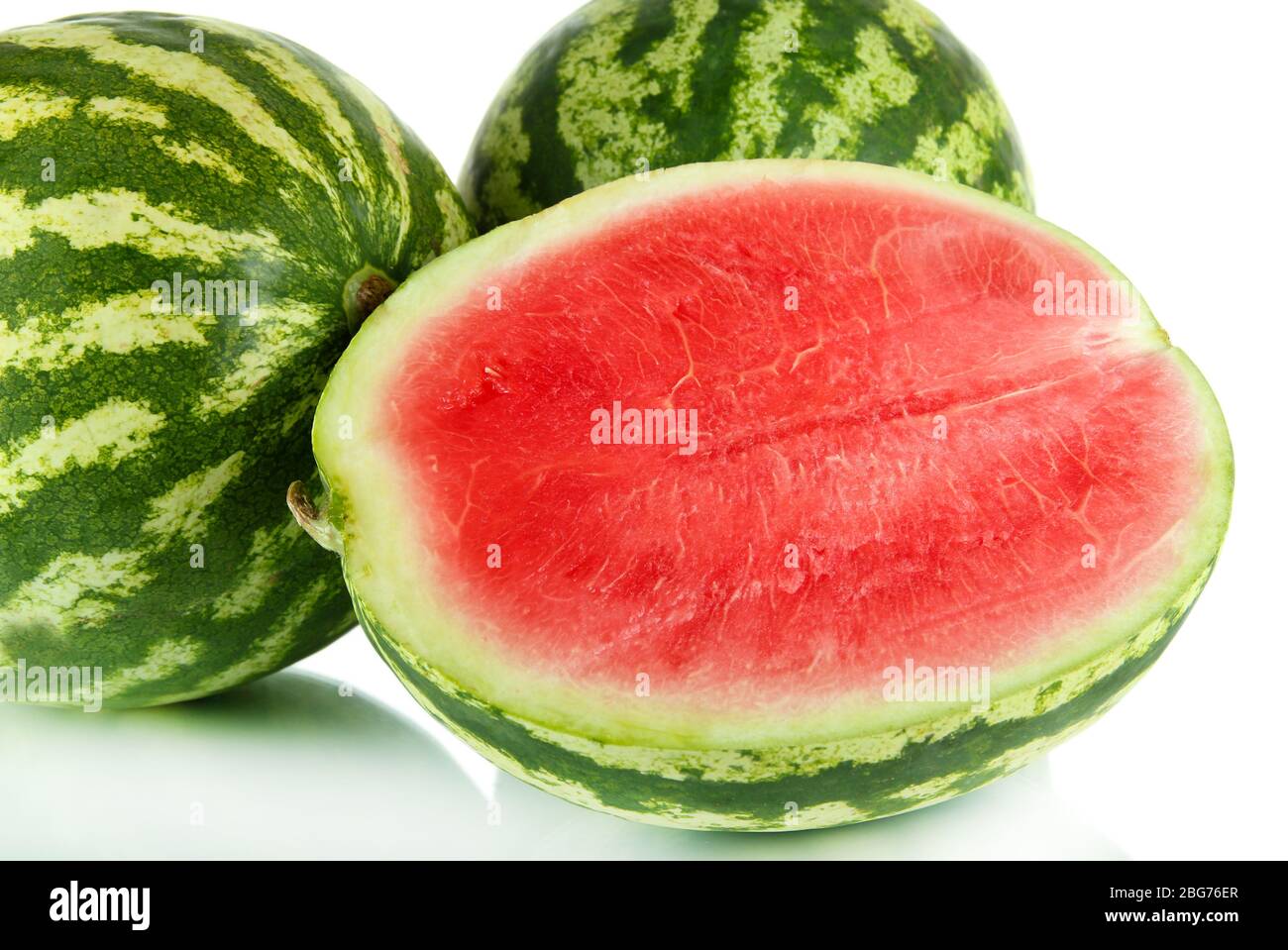 Ripe watermelons isolated on white Stock Photo - Alamy
