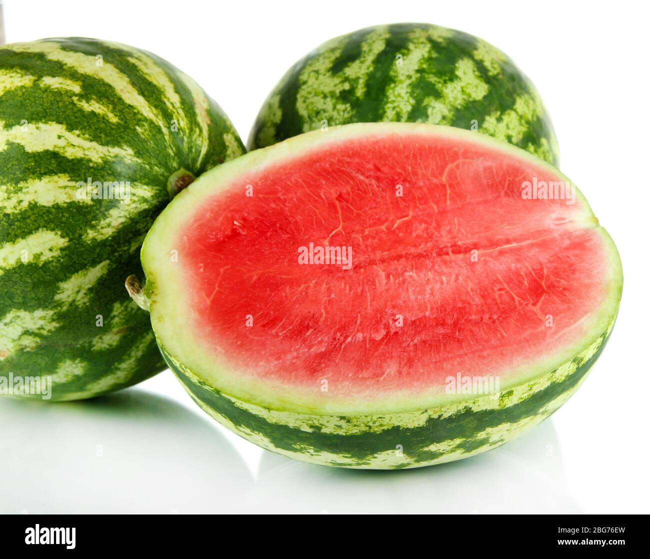 Ripe watermelons isolated on white Stock Photo - Alamy