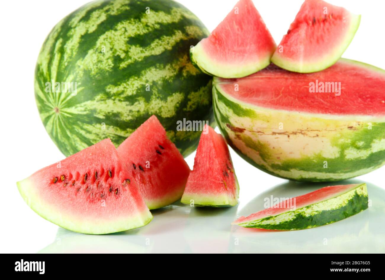Ripe watermelons isolated on white Stock Photo - Alamy