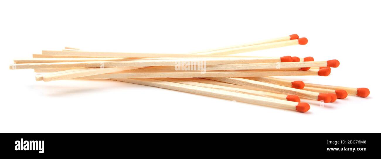 Long matches for fireplace, isolated on white Stock Photo Alamy