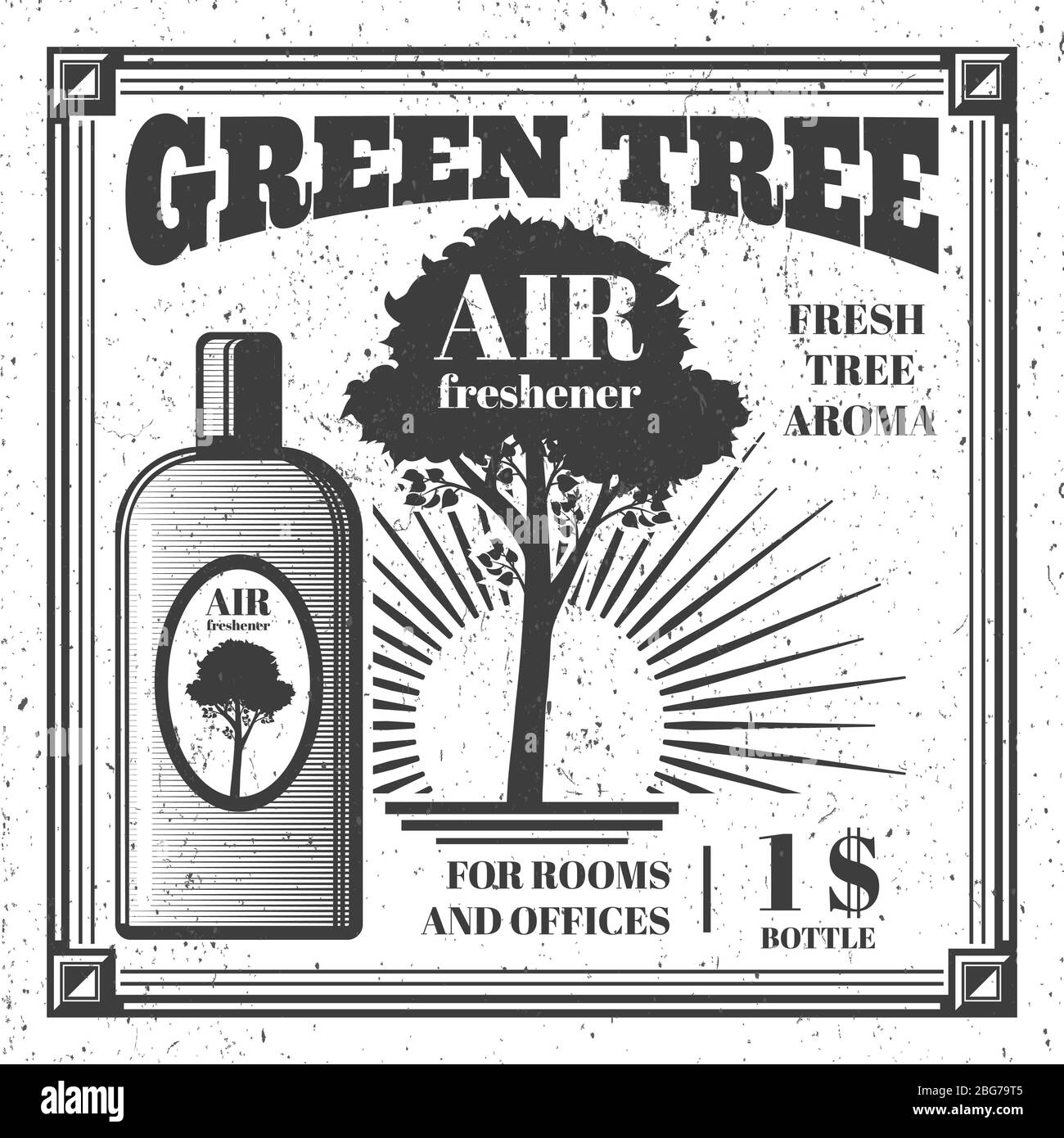 Grunge effect air freshener poster or banner design. Vector