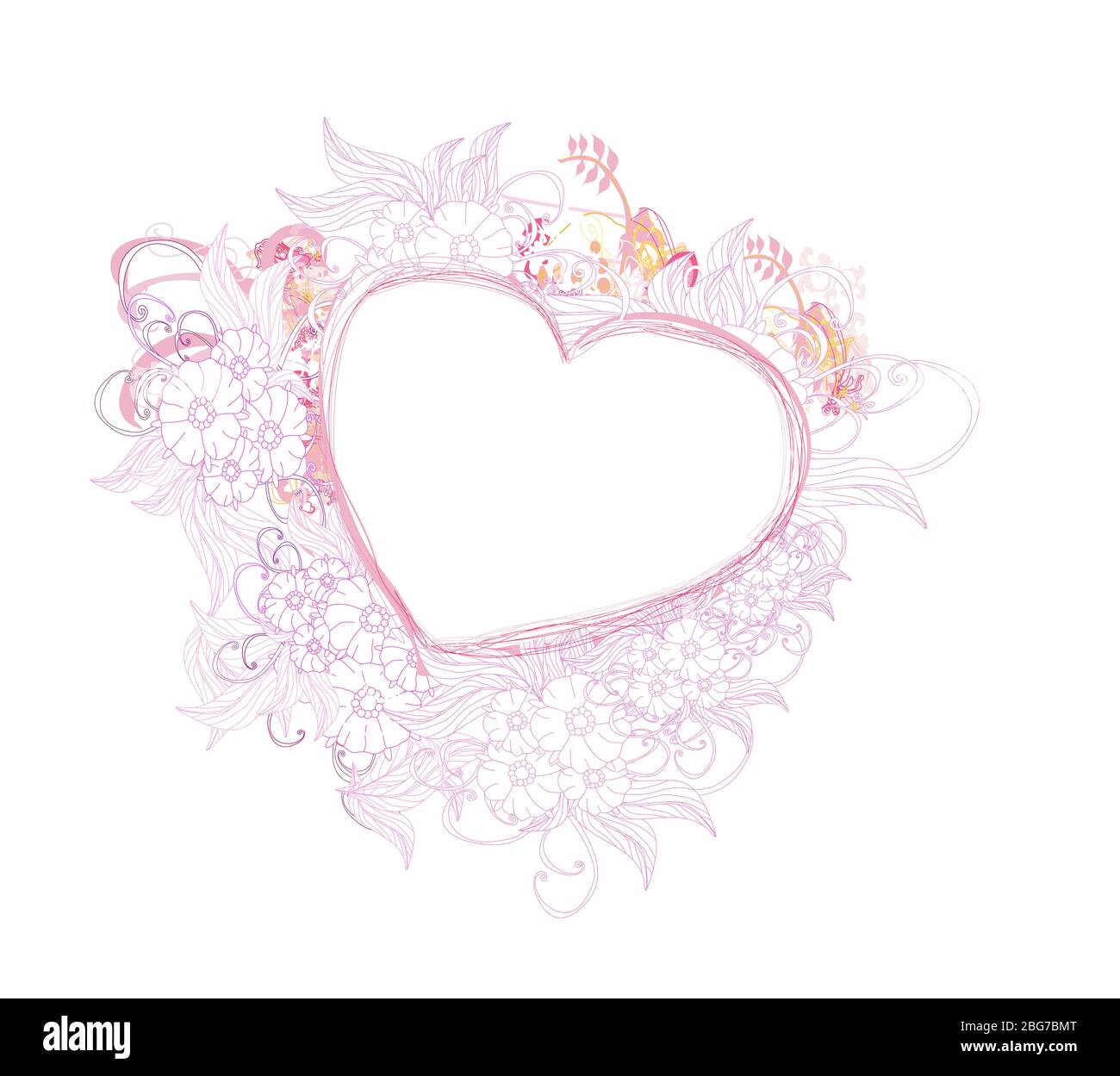 Stylish frame with beautiful decorative flowers Stock Vector