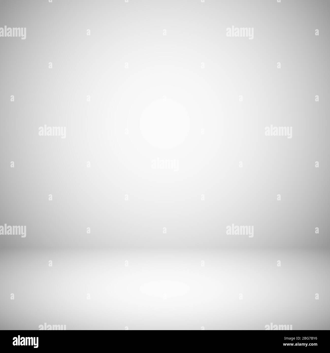 Empty white and gray light studio room interior. 3d plain grey soft gradient vector background. Studio room light, interior of grey gradient empty spa Stock Vector