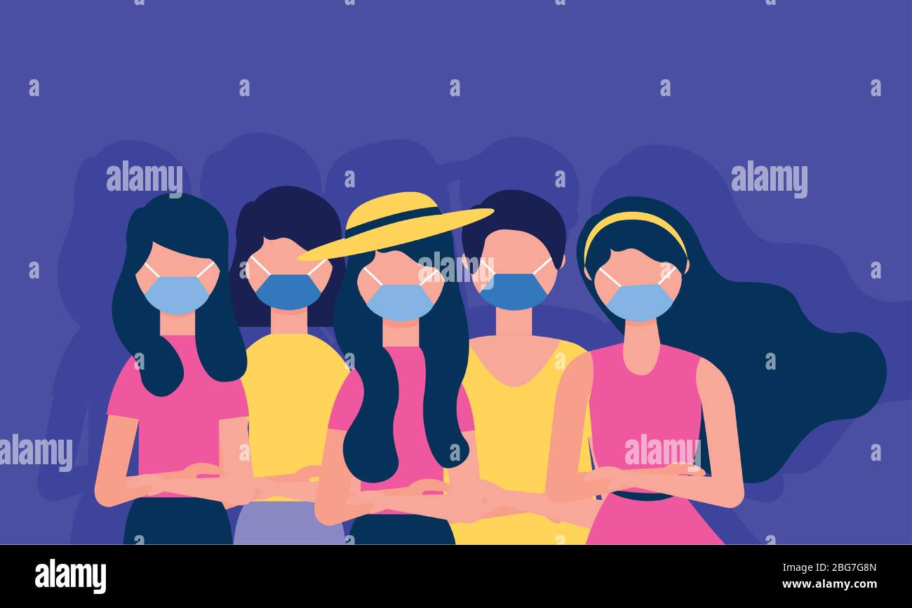 people using face masks for covid19 pandemic Stock Vector Image & Art ...