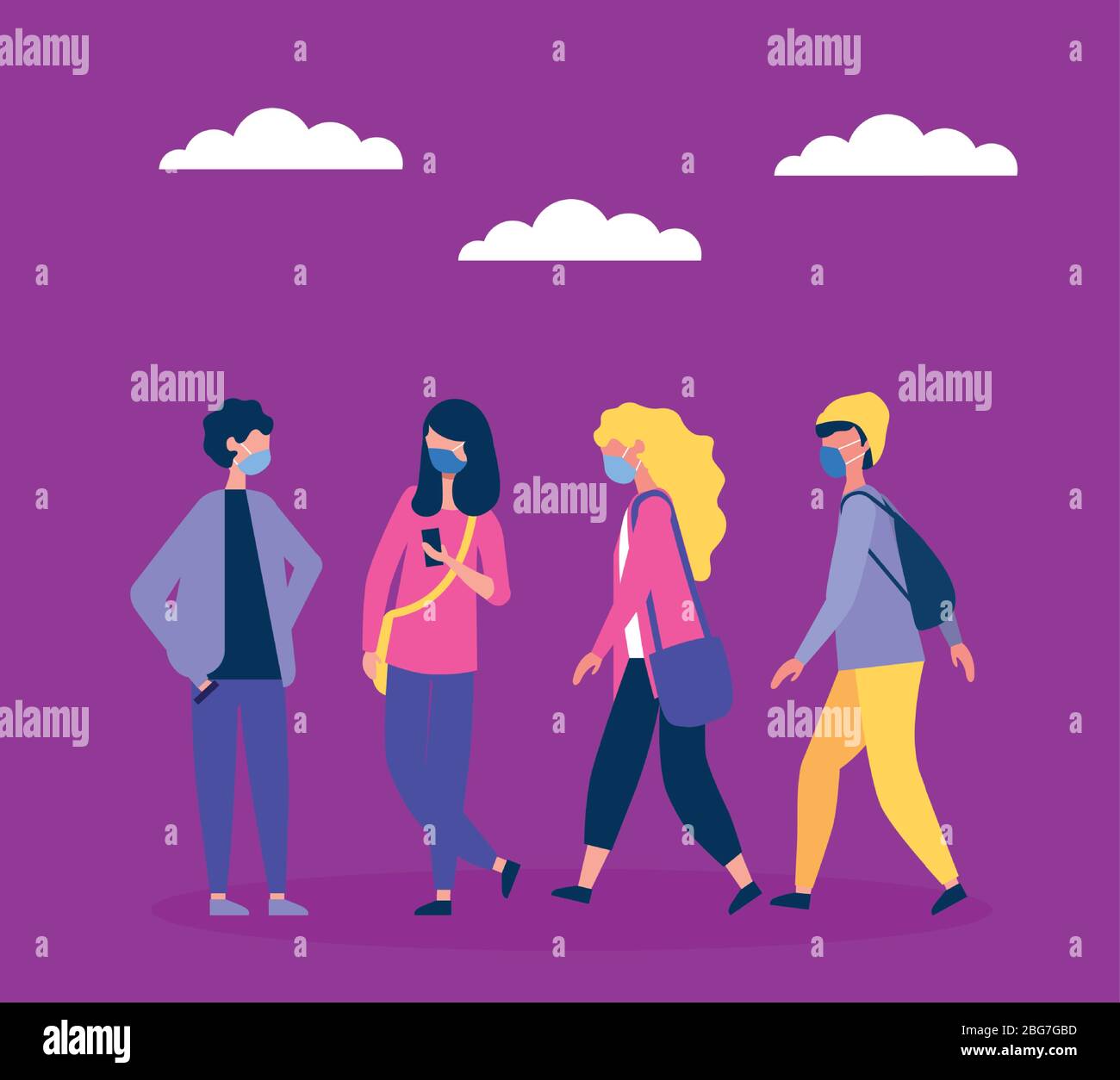 people using face masks for covid19 pandemic Stock Vector Image & Art ...