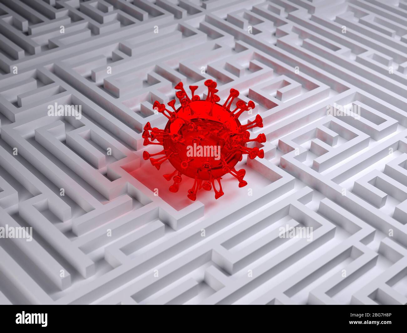 coronavirus in the labyrinth maze, 3d illustration Stock Photo Alamy