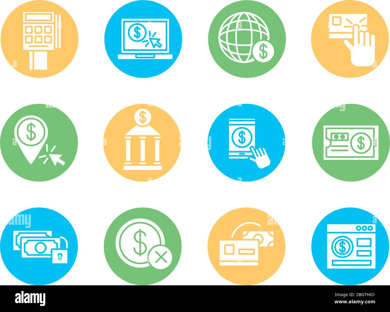 bundle of online banking set icons Stock Vector Image & Art - Alamy