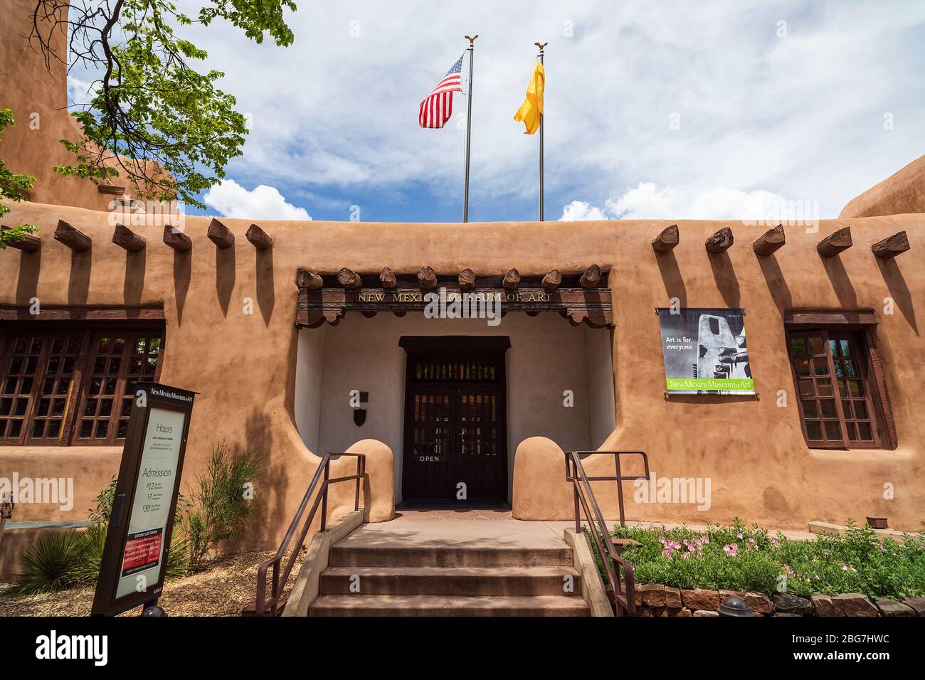 New Mexico Museum of Art building in Santa Fe, New Mexico Stock Photo
