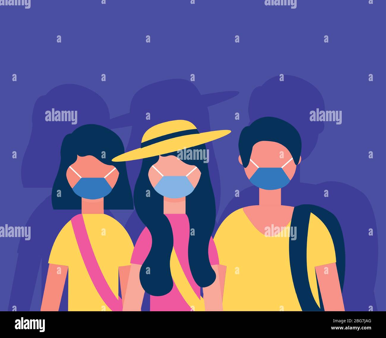 people using face masks for covid19 pandemic Stock Vector Image & Art ...