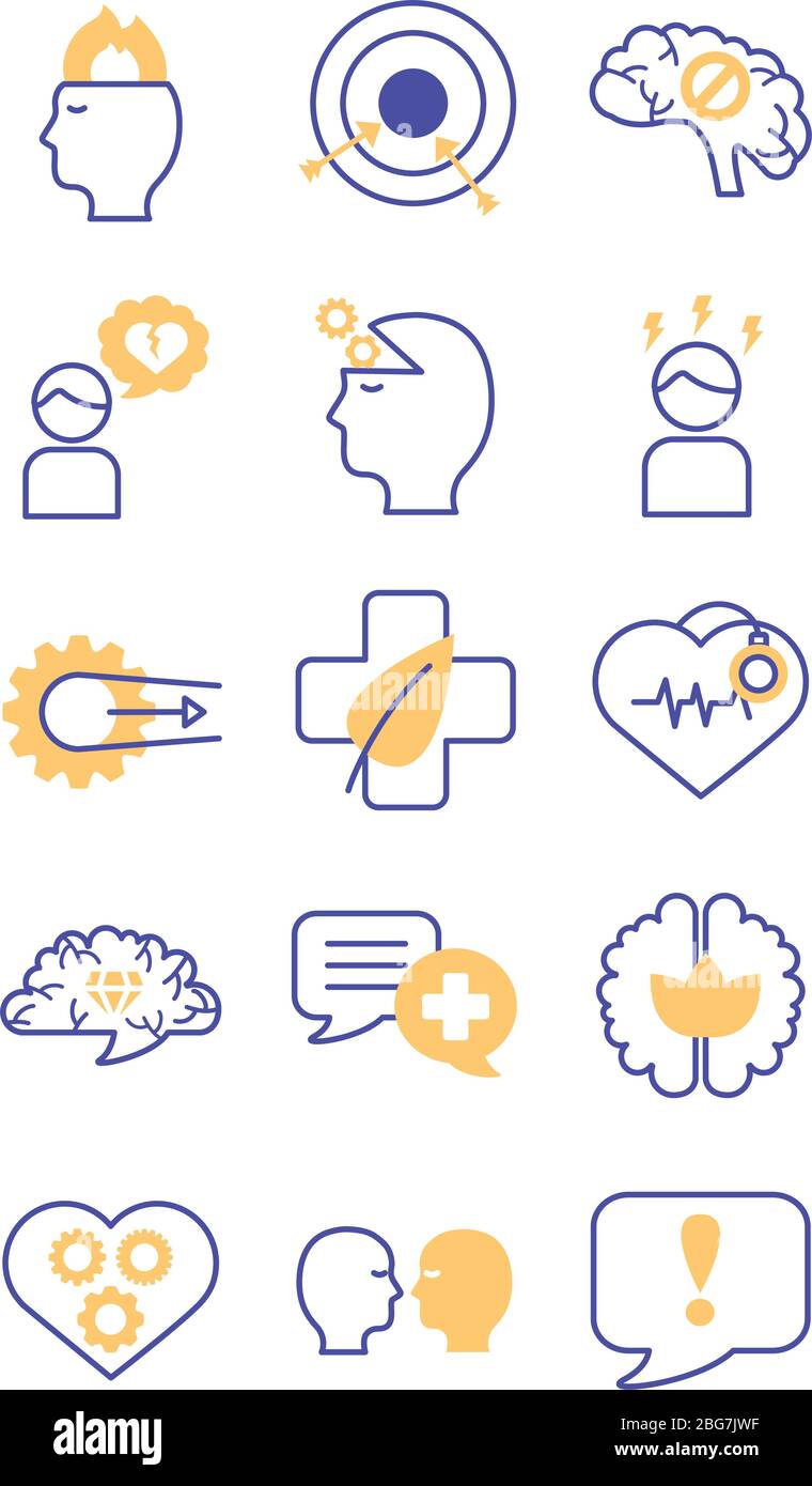 bundle of mental health set icons Stock Vector Image & Art - Alamy